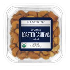 MADE WITH: Organic Roasted Cashew Nuts Salted Tub, 5.6 oz