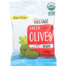 MEDITERRANEAN ORGANICS: Olives Green Pitted with Herbs, 2.5 oz