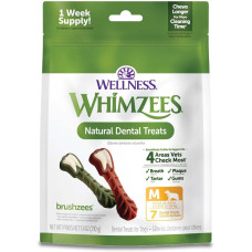 WHIMZEES: Natural Dental Dog Treats Brushzees Medium, 7.4 oz