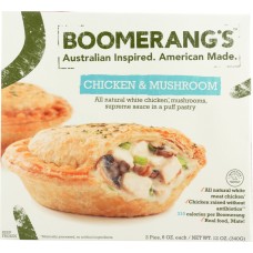 BOOMERANG'S: Chicken & Mushroom Pies, 12 oz