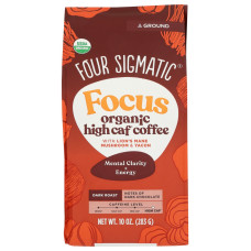 FOUR SIGMATIC: Focus Max High Caf Ground Coffee Dark, 10 oz