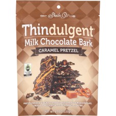 SHEILA GS: Thindulgent Milk Chocolate Bark Caramel Pretzel, 4.7 oz