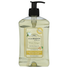 A LA MAISON: White Ginger Liquid Hand and Body Soap, 16.9 fo