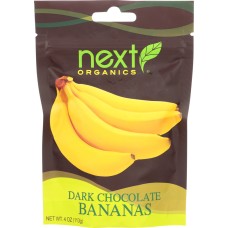 NEXT ORGANICS: Chocolate Covered Fruit Banana Dark, 4 oz