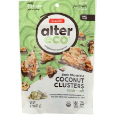 ALTER ECO: Chocolate Dark Coconut Clusters Seed Salt, 3.2 oz