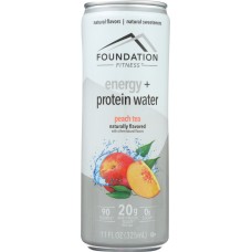 FOUNDATION FITNESS: Energy & Protein Water Peach Tea, 11 oz
