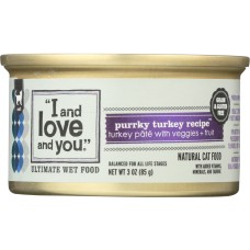 I&LOVE&YOU: Purrky Turkey Pate Cat Food Can, 3 oz