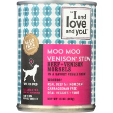 I&LOVE&YOU: Moo Moo Venison Stew Dog Food Can, 13 oz