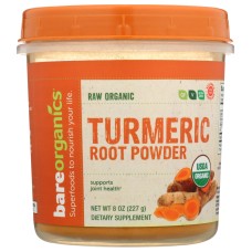 BAREORGANICS: Organic Turmeric Root Powder, 8 oz