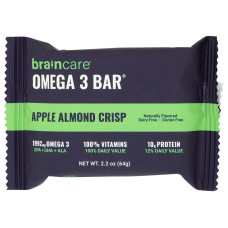 BRAINCARE: Brain Omega 3 Bar Apple Almond Crisp, 2.2 oz