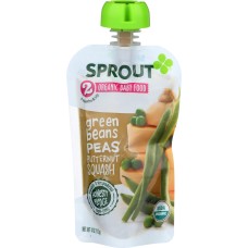 SPROUT: Organic Baby Food Green Beans Peas And Sweet Corn Stage 2, 4 Oz