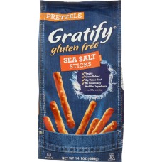 GRATIFY: Gluten Free Pretzels Sea Salt Sticks, 14.1 oz