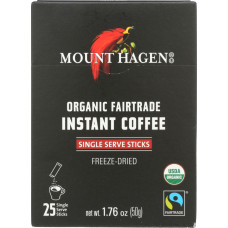 MOUNT HAGEN: Organic Instant Regular Coffee Single Serve Sticks, 1.76 oz