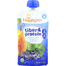 HAPPY TOT: Fiber & Protein Pears, Blueberries & Spinach, 4 oz