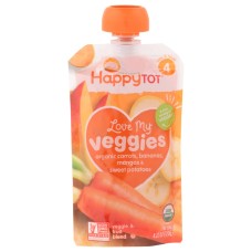HAPPY TOT: Veggies Carrot Banana Mango Sweet Potato Organic, 4.22 oz