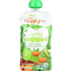 HAPPY TOT: Veggies Spinach Apple Sweet Potato Kiwi Organic, 4.22 oz
