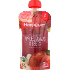 HAPPY BABY: S2 Apple Guava Beet Organic, 4 oz