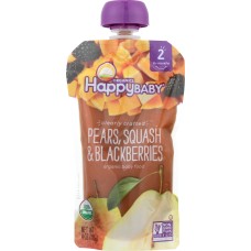 HAPPY BABY: S2 Pear Squash Blackberry Organic, 4 oz