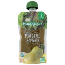 HAPPY BABY: Stage 2 Pear Kale Spinach Organic, 4 oz