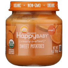 HAPPY BABY: Stage 1 Sweet Potatoes Baby Food in Jar, 4 oz