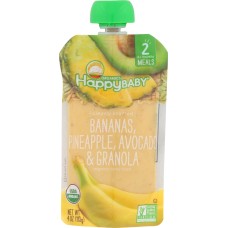 HAPPY BABY: Granola Ban Pineapple Avocado, 4 oz