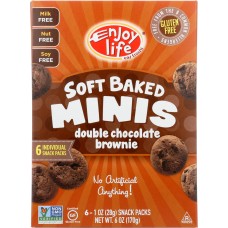 ENJOY LIFE: Soft Baked Minis Double Chocolate Brownie, 6 oz