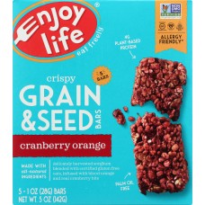 ENJOY LIFE: Bar Grain and Seed Cranberry Orange, 5 oz