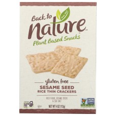 BACK TO NATURE: Gluten Free Sesame Seed Rice Thin Crackers, 4 oz