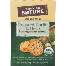BACK TO NATURE: Roasted Garlic and Herb Cracker, 6 oz