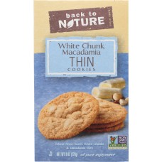 BACK TO NATURE: White Chunk Macadamia Thin Cookies, 6 oz