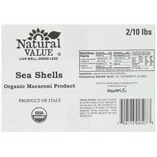 NATURAL VALUE: Pasta-Sea Shells Organic 2 Packs, 20 lb