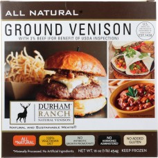 DURHAM RANCH: Venison Ground Ad3, 16 oz