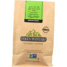 TRES PONTAS: Medium Roast Ground Brazilian Gourmet Coffee, 12 oz