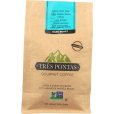 TRES PONTAS: Brazilian Dark Roast Ground Gourmet Coffee, 12 oz