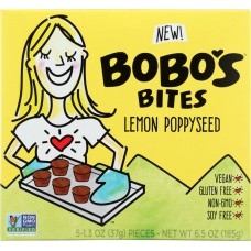 BOBOS OAT BARS: Bites Lemon Poppyseed, 6.5 oz