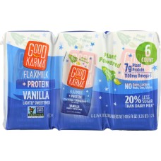 GOOD KARMA: Vanilla Lightly Sweetened Flaxmilk Protein 6 Pack, 40.5 fo