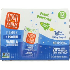 GOOD KARMA: Vanilla Lightly Sweetened Flaxmilk Protein 12 Pack, 81 fo