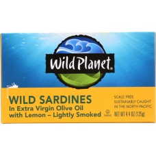 WILD PLANET: Wild Sardines in Extra Virgin Olive Oil With Lemon, 4.4 oz