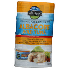 WILD PLANET: Albacore Wild Tuna No Salt Added 4pk, 20 oz
