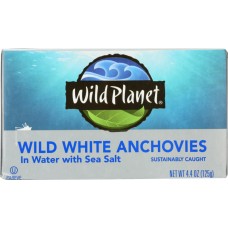 WILD PLANET: Wild White Anchovies in Water with Sea Salt, 4.4 oz