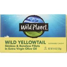 WILD PLANET: Wild Yellowtail Boneless Skinless in Extra Virgin Olive Oil, 4.4 oz
