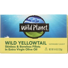 WILD PLANET: Wild Yellowtail Boneless Skinless in Extra Virgin Olive Oil, 4.375 oz