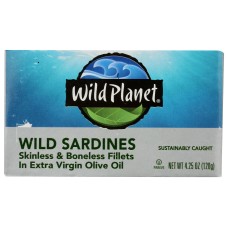 WILD PLANET: Sardines Boneless Skinless in Extra Virgin Olive Oil, 4.25 oz