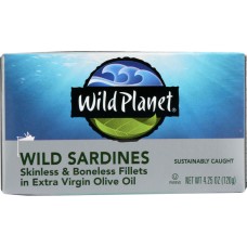 WILD PLANET: Sardines Boneless Skinless in Extra Virgin Olive Oil, 4.25 oz