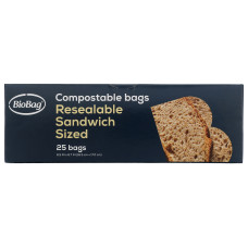 BIOBAG: Resealable Sandwich Bags, 25 bg