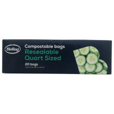 BIOBAG: Bag Food Strong Quart Size, 20 bg