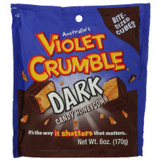 VIOLET CRUMBLE: Honeycomb Dark Chocolate Bite-Sized Cubes, 6 oz