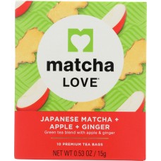 MATCHA LOVE: Japanese Matcha Plus Apple Plus Ginger, 0.53 oz