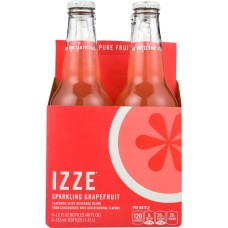 IZZE BEVERAGE: Sparkling Grapefruit  Juice 4 count (12 oz each), 48 oz