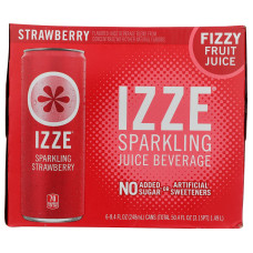 IZZE BEVERAGE: Sparkling Strawberry Juice 6pk, 50.4 fo